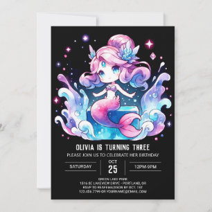 Invitation Anniversaire de la sirène de mer