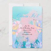 Invitation anniversaire de la sirène de mer (Devant)