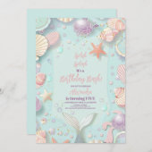 Invitation Anniversaire de la sirène magique (Devant / Derrière)