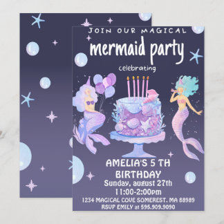 Invitation Anniversaire de la sirène magique
