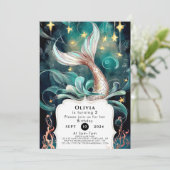 Invitation Anniversaire de la sirène modifiable de Boho (Debout devant)