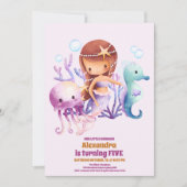 Invitation Anniversaire De La Sirène Sous La Fête De La Mer (Devant)
