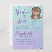 Invitation Anniversaire de la sirène "Sous la mer" (Devant)
