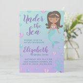 Invitation Anniversaire de la sirène "Sous la mer" (Debout devant)