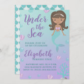 Invitation Anniversaire de la sirène "Sous la mer" (Devant / Derrière)