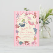 Invitation Anniversaire de la sirène sous la mer main de la c (Debout devant)