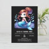Invitation Anniversaire de la sirène sur mesure (Debout devant)