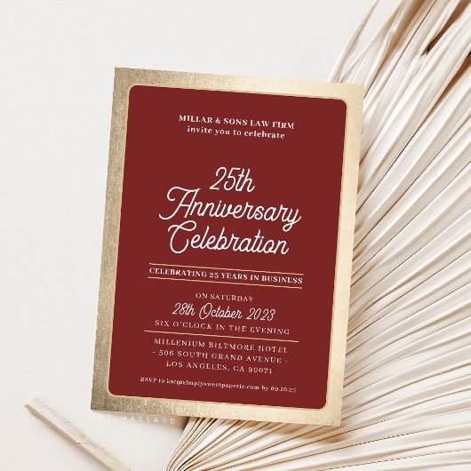 Invitation ANNIVERSAIRE DE LA SOCIÉTÉ marron d'affaires moder