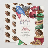 Invitation Anniversaire de la soirée de football (Devant / Derrière)