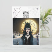 Invitation Anniversaire de la sorcière Bash et citation (Debout devant)