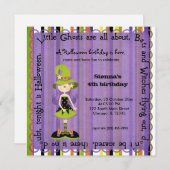 Invitation Anniversaire de la sorcière de Hocus Pocus (Devant / Derrière)