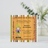 Invitation Anniversaire de la sorcière de Hocus Pocus (orange (Debout devant)