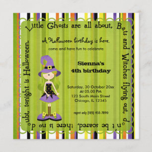Invitation Anniversaire de la sorcière de Hocus Pocus (Vert)