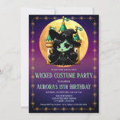 Invitation Anniversaire de la Sorcière Verte Funeste Hallowee (Devant)
