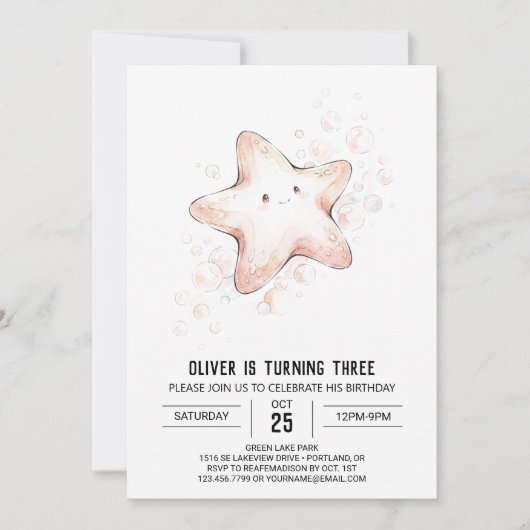 Invitation Anniversaire de la Star Céleste (Devant)
