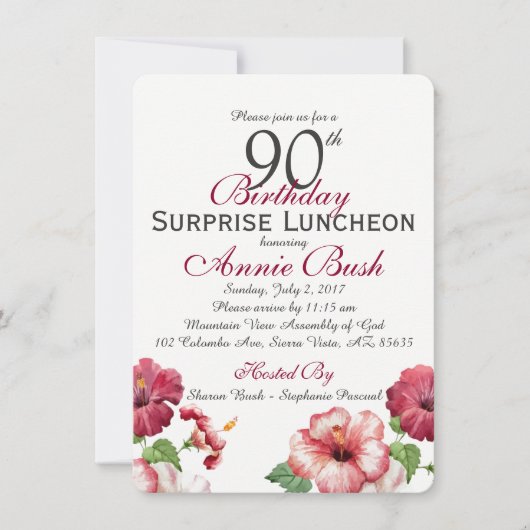 Invitation Anniversaire de la surprise (Devant)