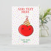 Invitation Anniversaire de la tomate mignonne (Debout devant)