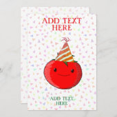 Invitation Anniversaire de la tomate mignonne (Devant / Derrière)