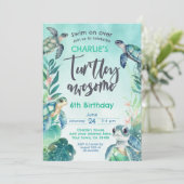 Invitation Anniversaire de la tortue de mer (Debout devant)