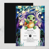 Invitation Anniversaire de la tortue marine (Devant / Derrière)