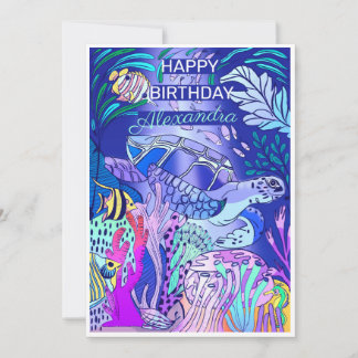 Invitation Anniversaire de la tortue sous-marine
