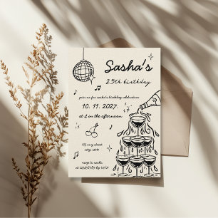 Invitation Anniversaire de la tour de Champagne Retro illustr