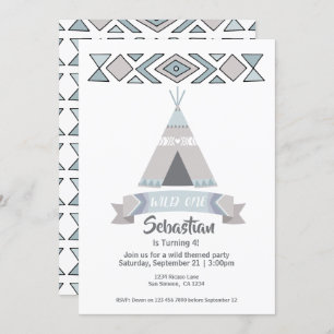 Invitation Anniversaire de la tribu Wild One Tipi
