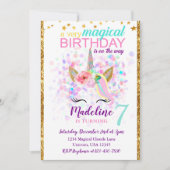 Invitation Anniversaire de la Unicorne Célébration (Devant)