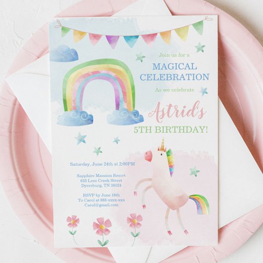 Invitation Anniversaire de la Unicorne, Invitation