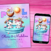 Invitation Anniversaire de la Unicorne Soeurs frèr