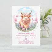 Invitation Anniversaire de la vache Brown modifiable (Debout devant)