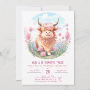 Invitation Anniversaire de la vache Brown modifiable