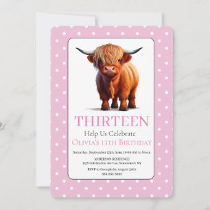 Invitation Anniversaire de la vache de Charming Met Highland