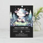 Invitation Anniversaire de la vache éditable rustique (Debout devant)