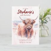 Invitation Anniversaire de la vache Highland (Debout devant)