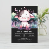 Invitation Anniversaire de la vache numérique Pastel (Debout devant)