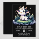 Invitation Anniversaire de la vache pour enfants élégant (Devant / Derrière)