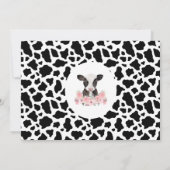 Invitation Anniversaire de la vache rose rose (Dos)