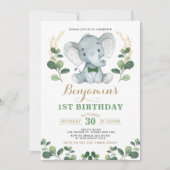 Invitation Anniversaire de la verdure des éléphants (Devant)