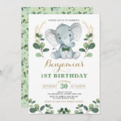 Invitation Anniversaire de la verdure des éléphants (Devant / Derrière)