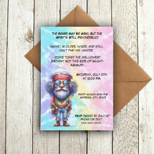 Invitation Anniversaire de la vieille hippie - Fête de l'homm