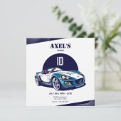 Invitation anniversaire de la voiture Blue Sport (Debout devant)