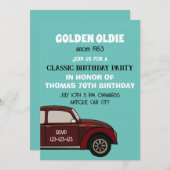 Invitation Anniversaire de la voiture classique (Devant / Derrière)