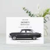 Invitation Anniversaire de la voiture classique noire (Debout devant)