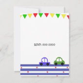 Invitation Anniversaire De La Voiture De Course Cu (Dos)