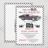 Invitation Anniversaire de la voiture pas vieux mais classiqu (Devant / Derrière)