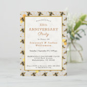 Invitation Anniversaire de l'abeille Gold Honeycomb (Debout devant)