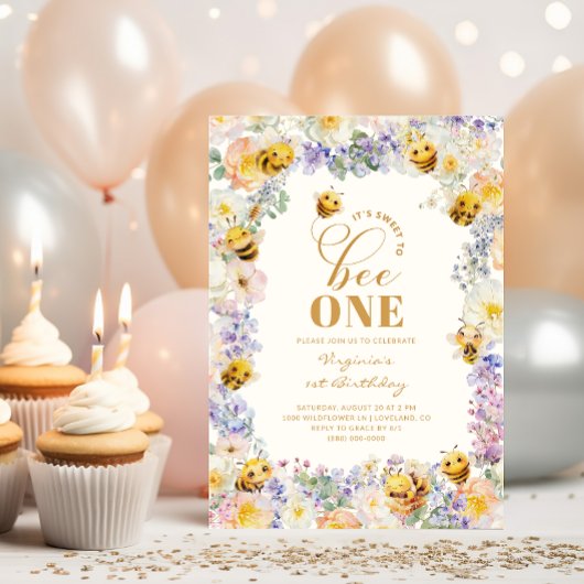 Invitation Anniversaire de l'abeille mignonne