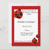 Invitation Anniversaire de Lady Bug (Devant)