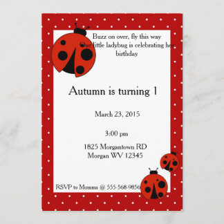 Invitation Anniversaire de Lady Bug